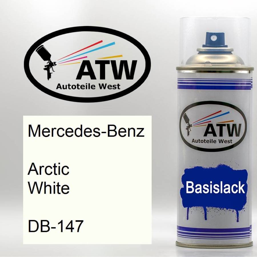 Mercedes-Benz, Arctic White, DB-147: 400ml Sprühdose, von ATW Autoteile West.